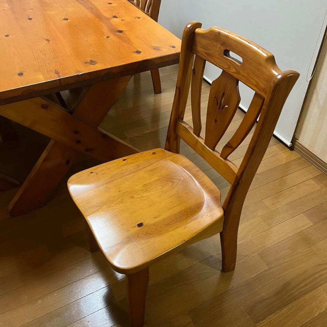【本日に限りこちらの価格です】天然木パイン材ダイニングテーブルセット(6人用)