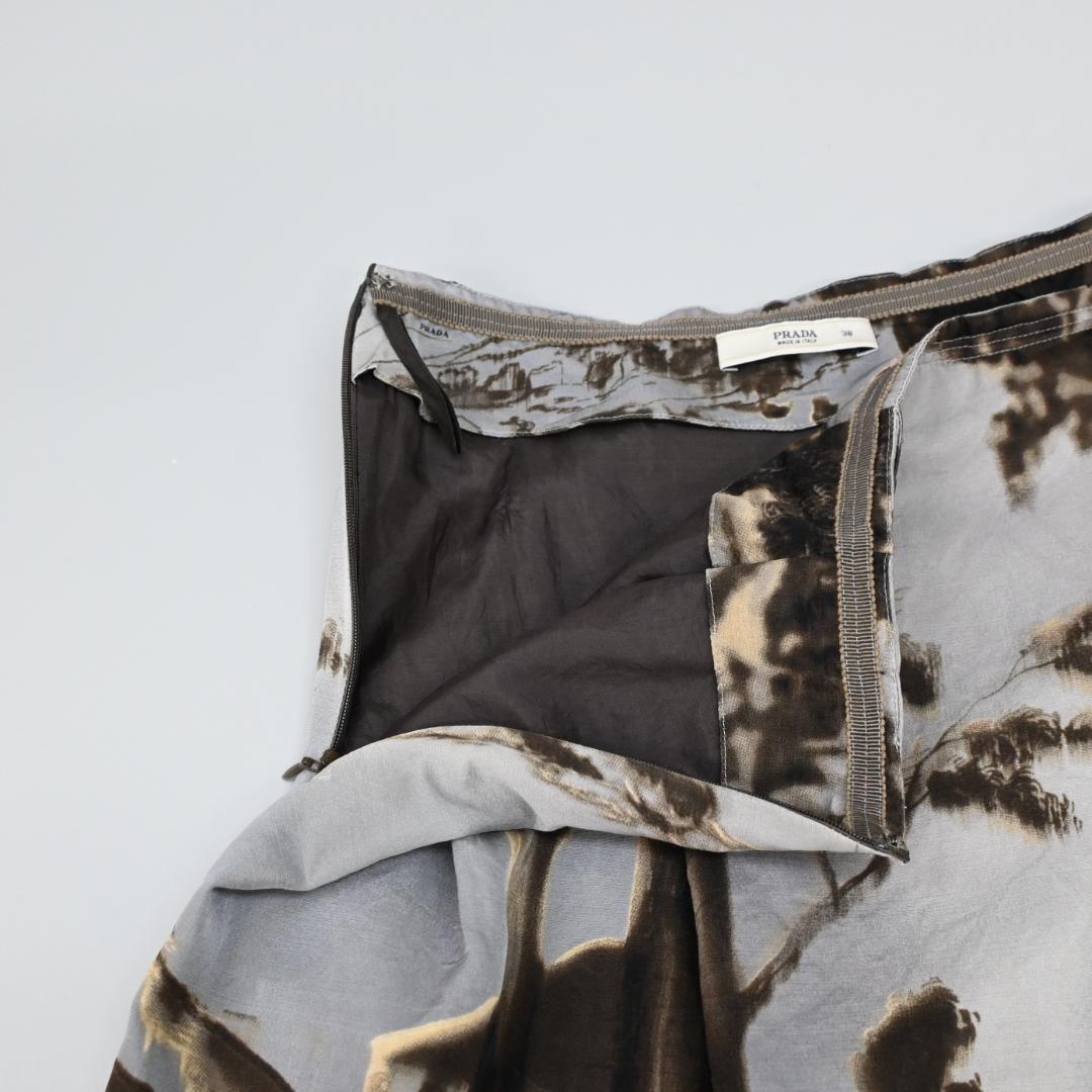 ■ 46242★夏 PRADA プラダ スカート グレー 風景柄 38