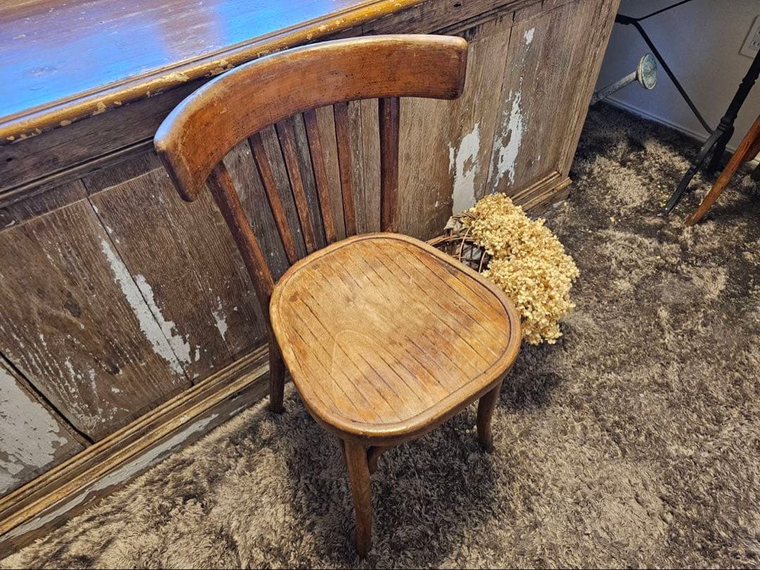 フランス　アンティーク　カフェチェアC　【送料込み】