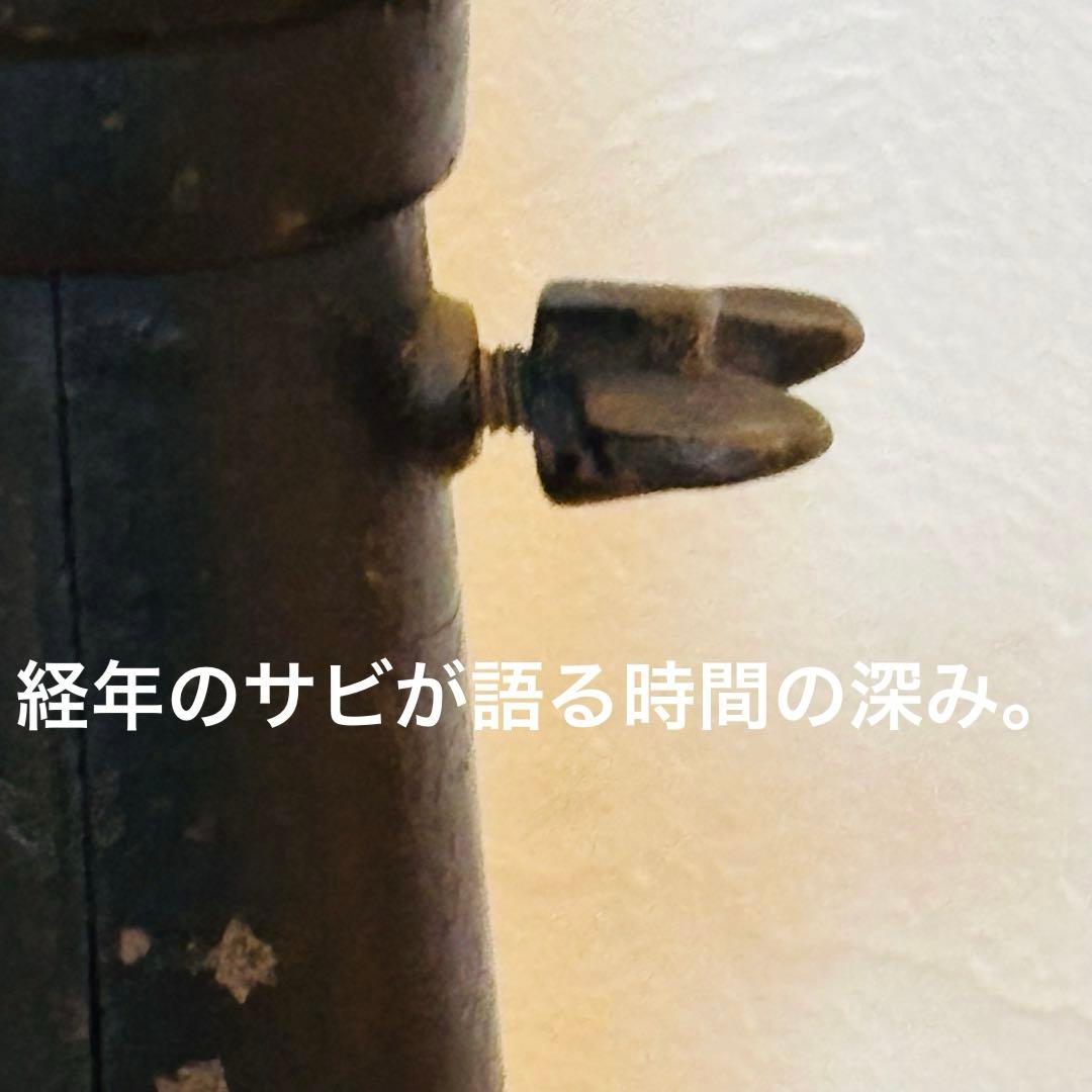 No.7】LON風 昇降式 アンティークスツール 鋳鉄脚 無垢天板 極美品