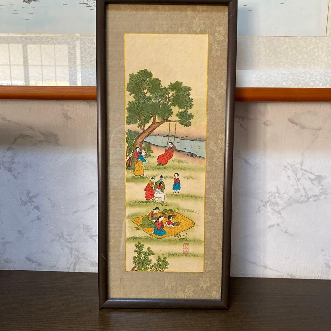 アンティーク　美術品　絵画　韓国