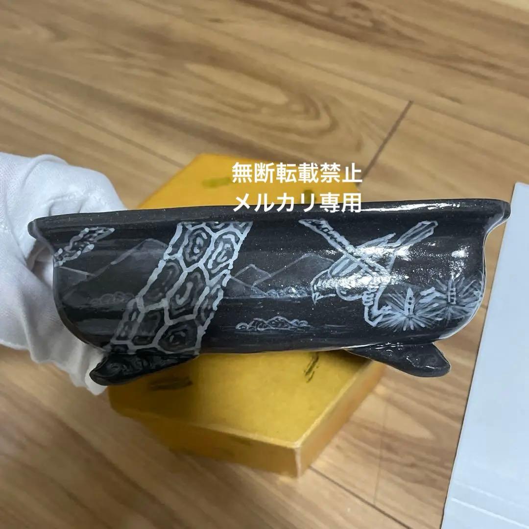 盆栽鉢　桑津香石　絵鉢　山野草　桜　松　鳥　小品盆栽