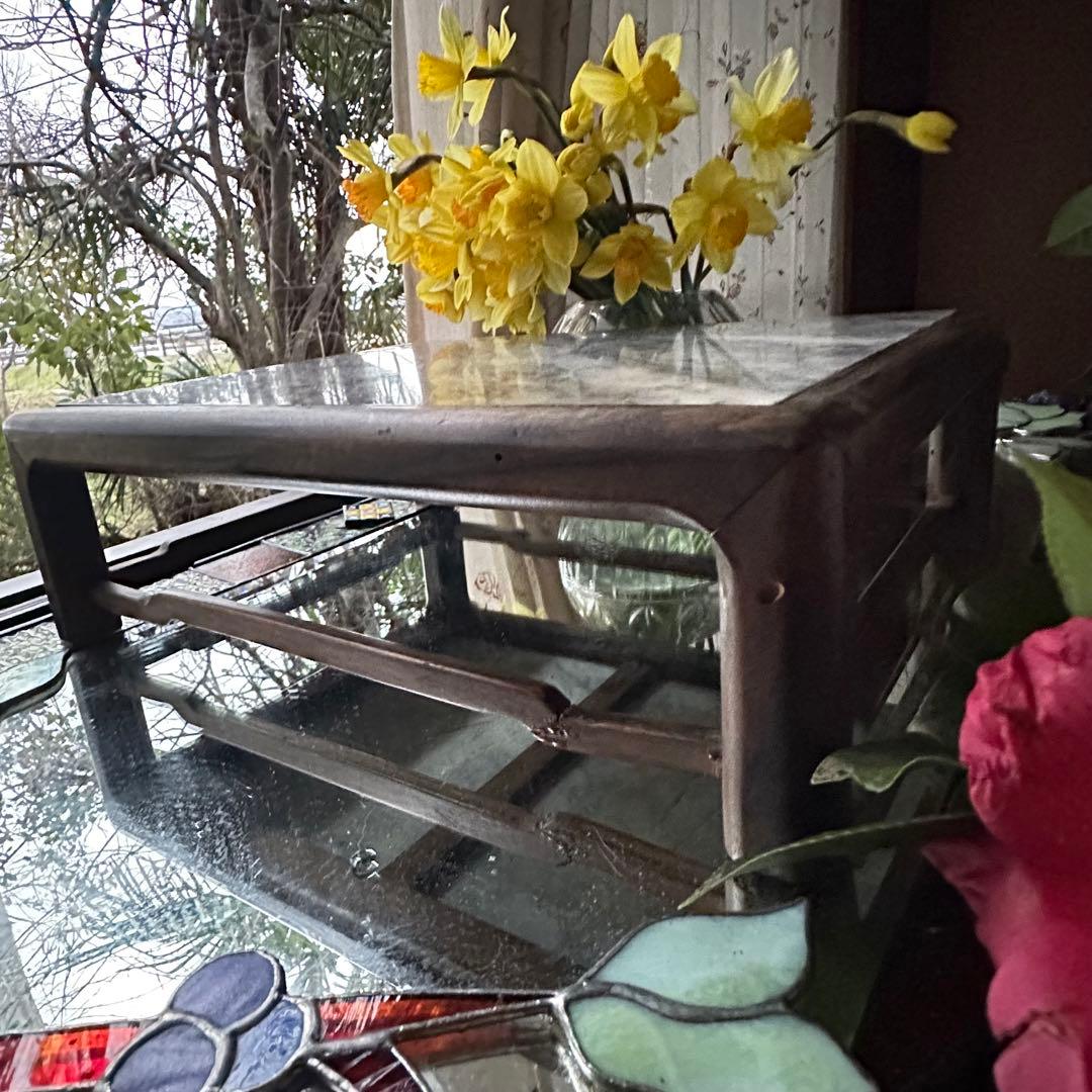 超限定7月16日20時迄‼️KUROGAKI❌大理石飾り台白❌黒黒柿孔雀杢飾台1客