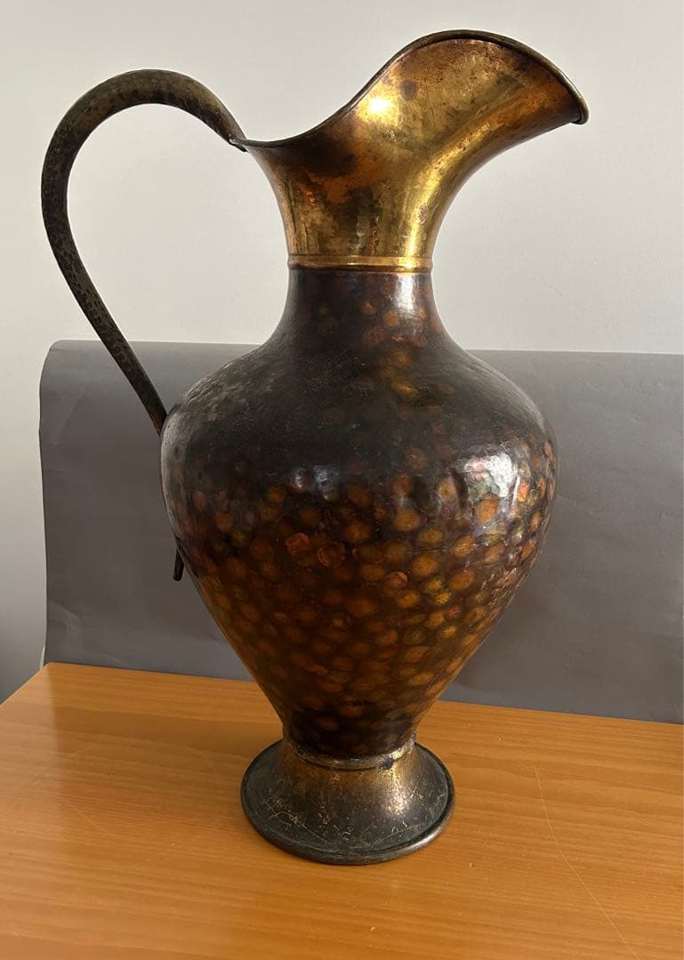 イタリア　アンティーク　真鍮　花瓶　水差し　花器　フラワーベース　壺　ピッチャー