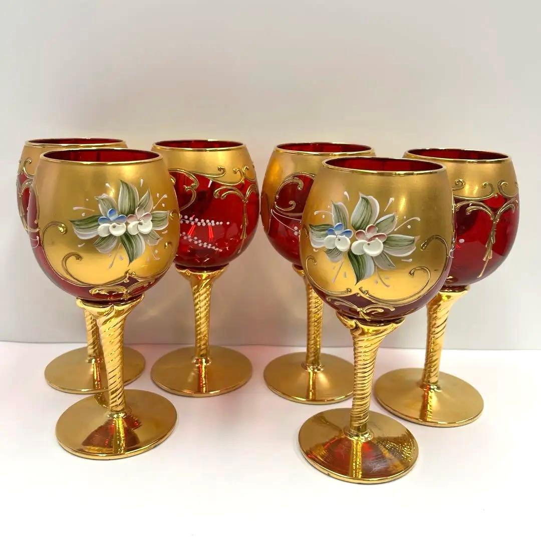 ヴェネチアングラス　ワイングラス 6個セット