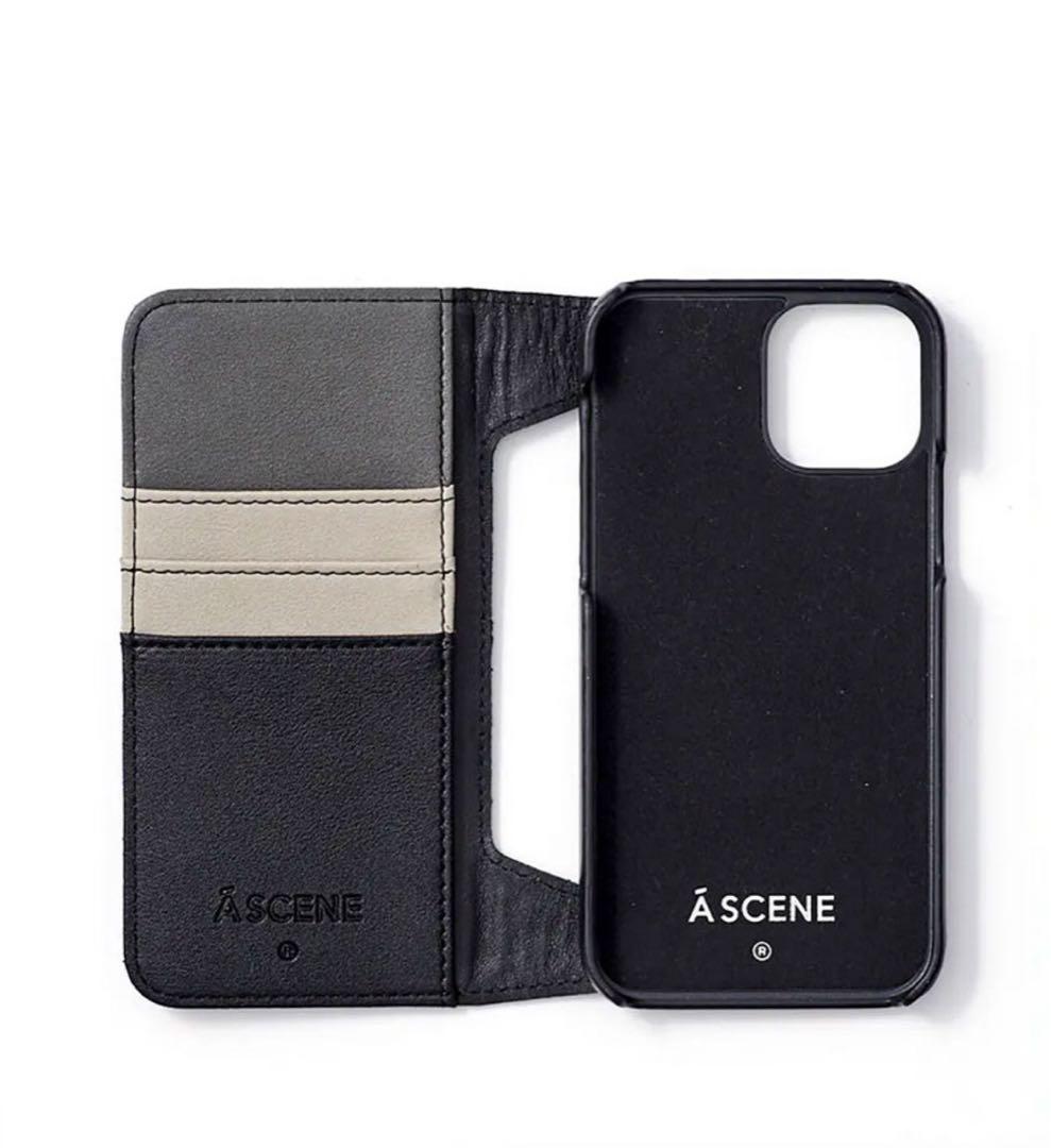 A SCENE 手帳型ケース ブラック/グレー/ベージュ