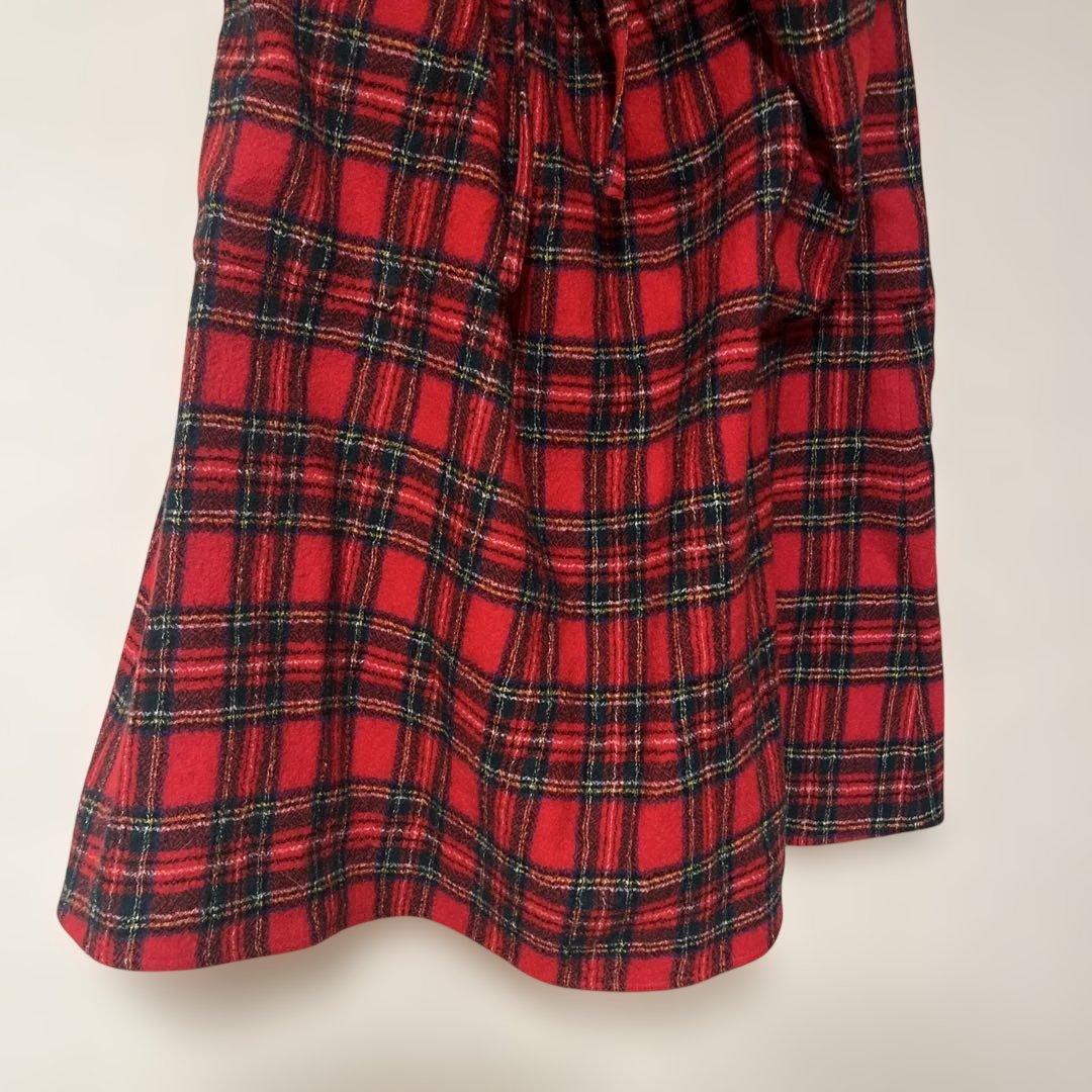 【美品】Ｒ＆Ｄ.M.Co- 赤と黒のチェック柄ポケットスカート