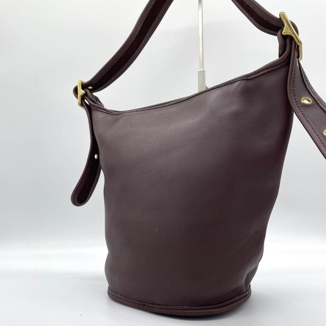 【極美品】オールドコーチ　ショルダーバッグ　バケツ　グラブタンレザー　茶　USA