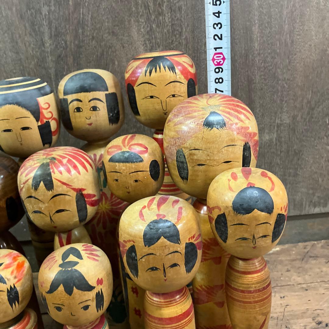 D-3 昭和レトロ 伝統こけし 18体セット 大量コレクション 創作こけし