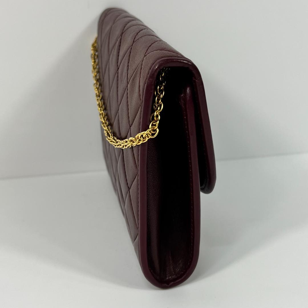 シャネル マトラッセ ショルダーバッグ 赤 ボルド ゴールド金具 MBZ083