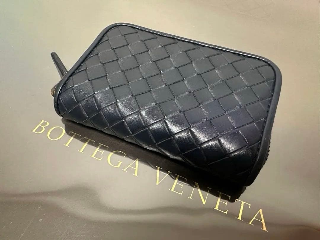 ★【美品】ボッテガヴェネタ ケース ラム／ネイビーブルー/✨✨✨2️⃣