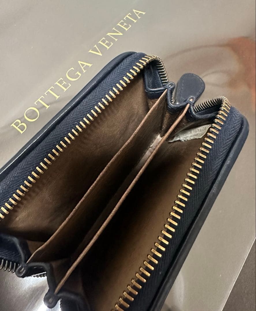 ★【美品】ボッテガヴェネタ ケース ラム／ネイビーブルー/✨✨✨2️⃣