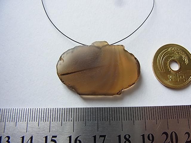 ★A1601★古代石 (203)　平玉 アゲートビーズ　瑪瑙　護符石　とんぼ玉