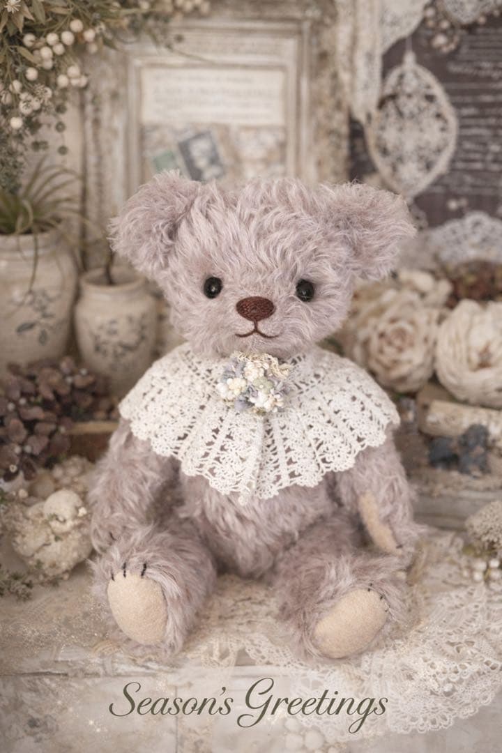 ハンドメイド アンティーク風 モヘアテディベア｜ドイツ製モヘアteddybear