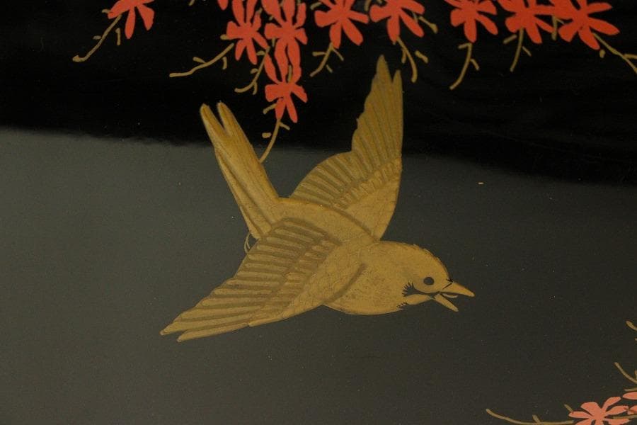 花鳥蒔絵 四方盆 廣蓋(ZE655)