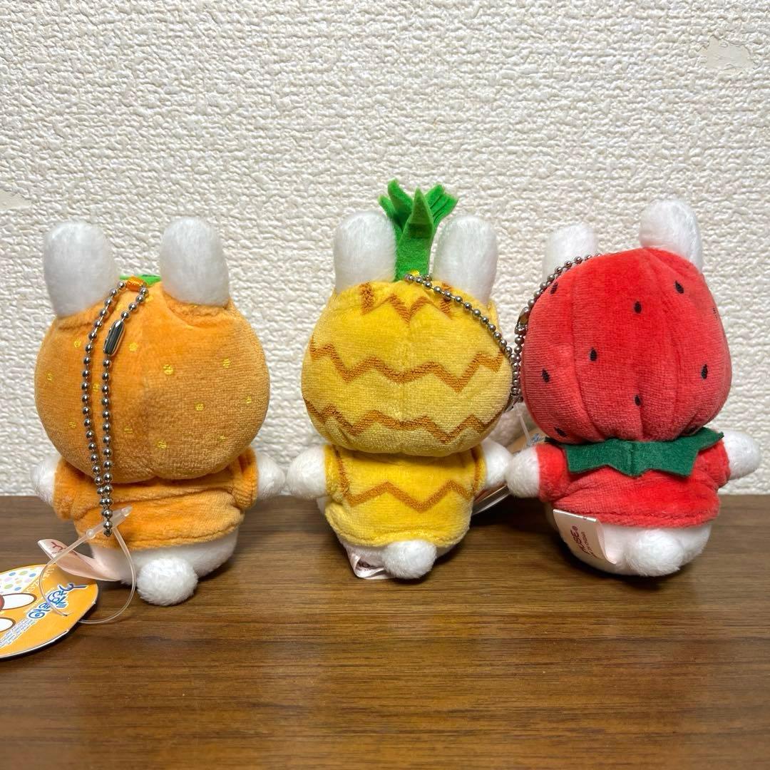 うさずきん　フルーツ着ぐるみ　 フルーツポーチ、キーチェーン　6個セット