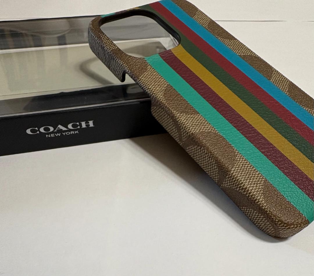コーチ COACH iPhone13 pro 対応ケース KHAKI MULTI