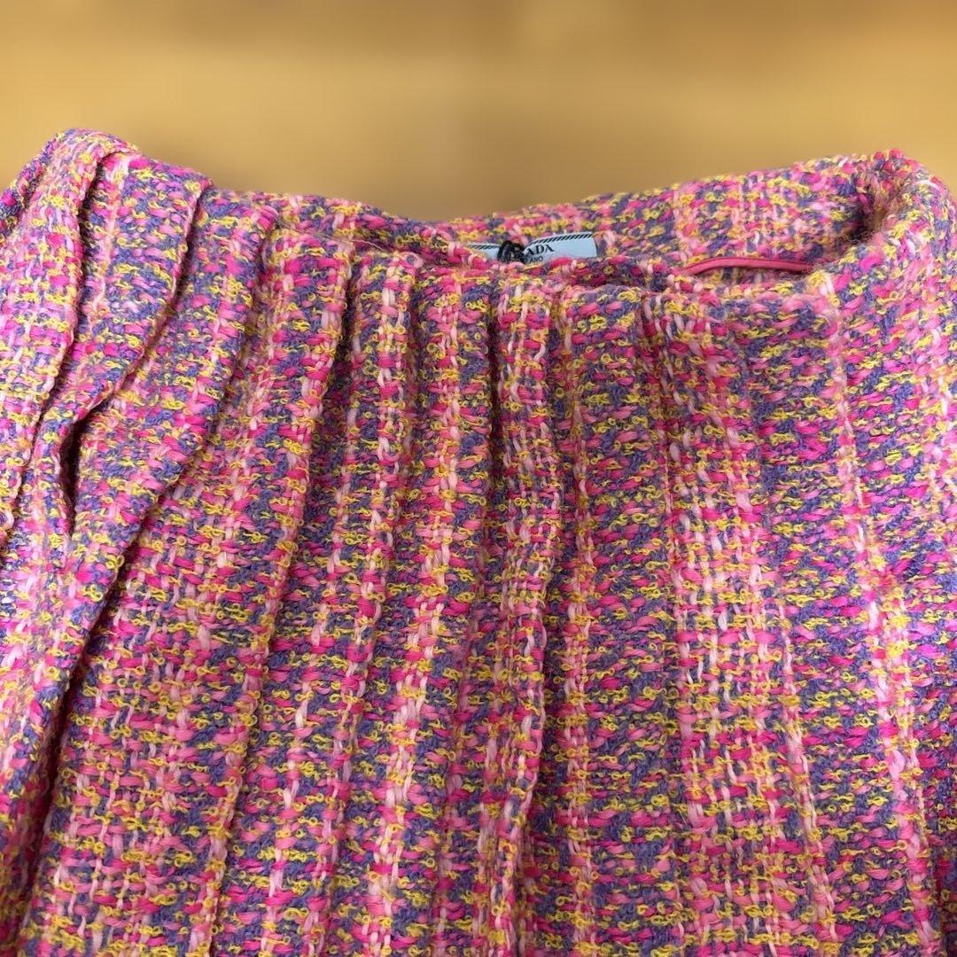 【新品未使用】PRADA ツイードプリーツスカート