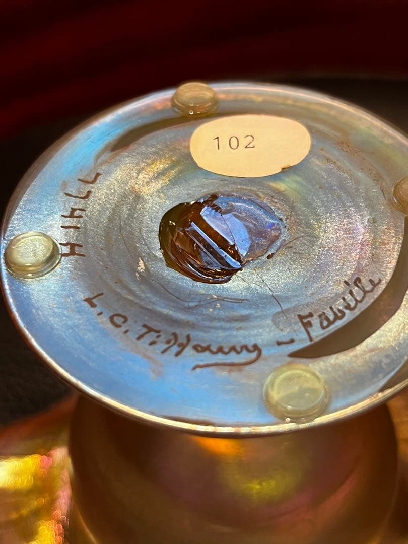 ティファニー　グラス　花瓶　コンポート　アンティーク