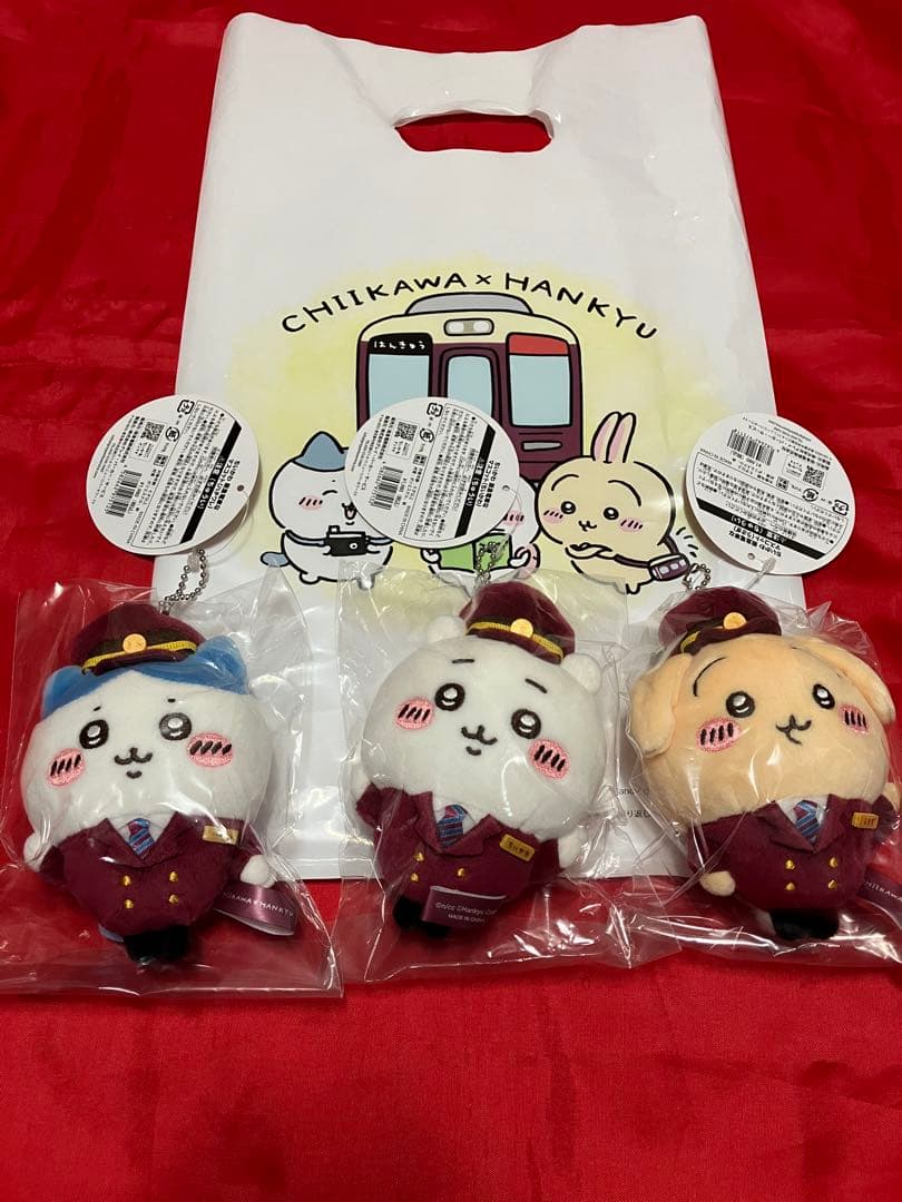 【未開封】【正規品】ちいかわ 阪急電車なマスコット 3匹セット ノベルティ付き