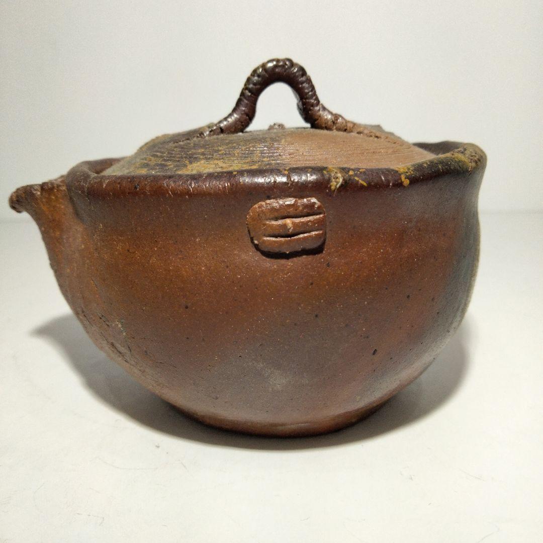 R397-2　備前焼　宝瓶急須　陶印有　D