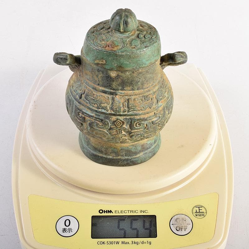 中国　古銅青銅　饕餮文　香炉　M　R8784