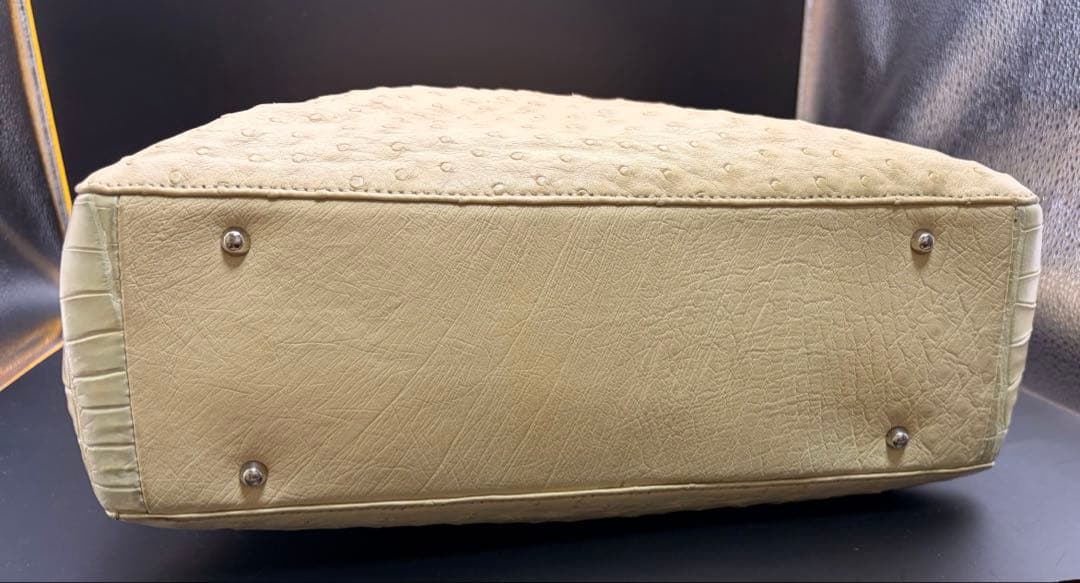 【希少色/レア】JRA公認 オーストリッチ クロコハンドバッグ日本製332