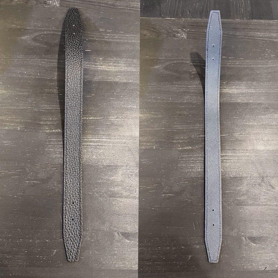 【新品未使用】A.D.M.J アールデコスワロ シボ革 レザーショルダーバッグ黒