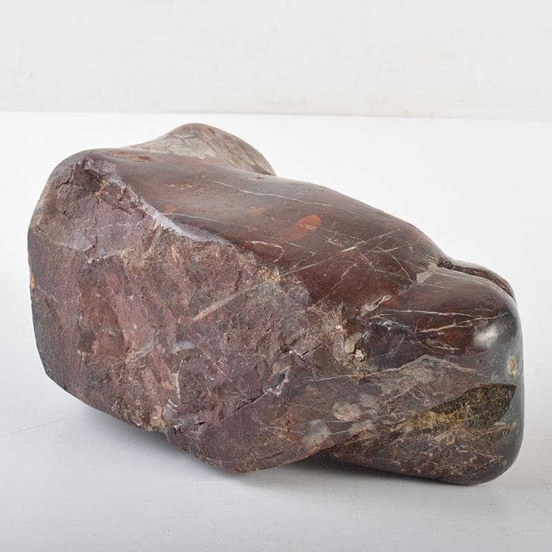 天然石　鑑賞石　菊花石　置物　重さ約1917g　唐木台付　C　R7334