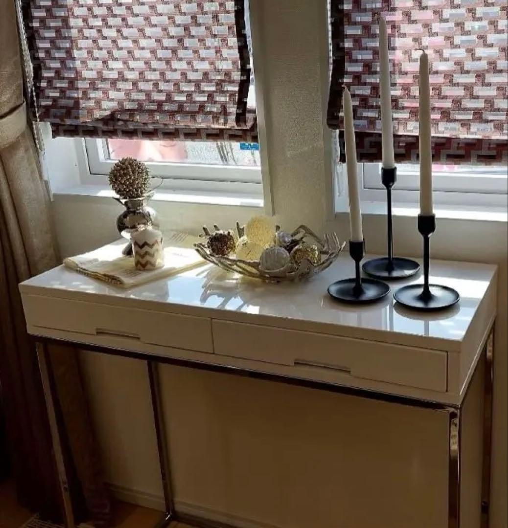 展示品 大塚家具 コンソールテーブル 白 机 80cm 高級家具