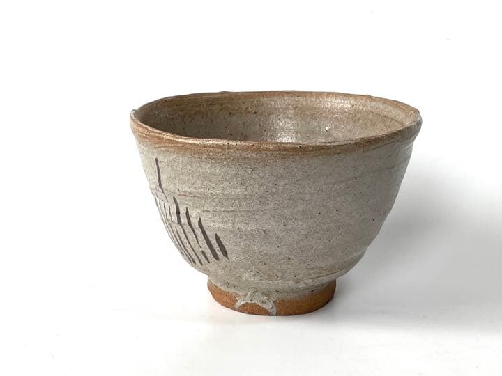 陶芸家　作家物　西岡小十　絵唐津　茶碗　抹茶碗　共箱　木賊文　古唐津　最晩年作
