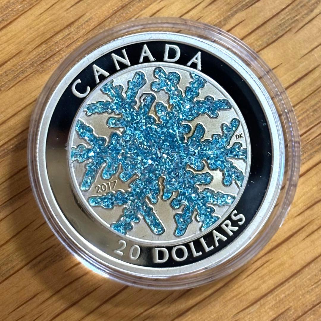 【カナダ銀貨】2017年製 $20 銀貨 雪の結晶 スノーフレーク
