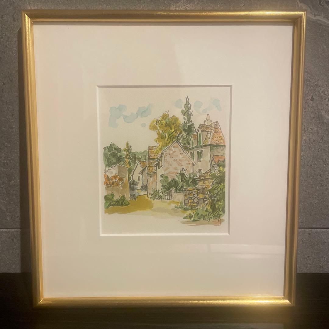 田辺栄次郎　「ラ•シャターの街角」オリジナルリトグラフ　絵画　限定　ギャラリー