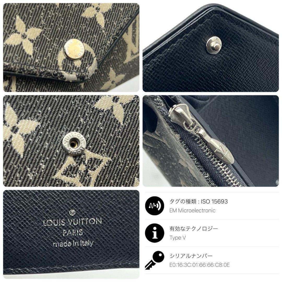 ルイヴィトン ジャガードデニム ヴィクトリーヌ コンパクトウォレット グレー