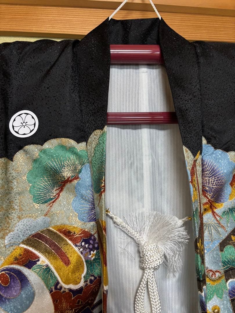 子供用着物 七五三 黒地模様付き　5歳　男の子