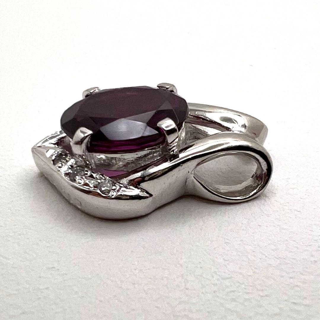 プラチナpt900 ペンダント ガーネット2.1ct ダイヤ 3.51 g