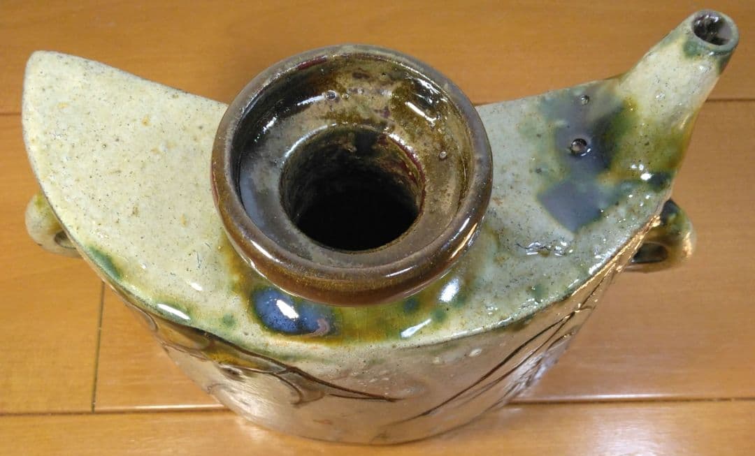 人間国宝 金城次郎 海老紋抱瓶 栞 共箱 美品 壺屋焼 壷屋焼 やちむん