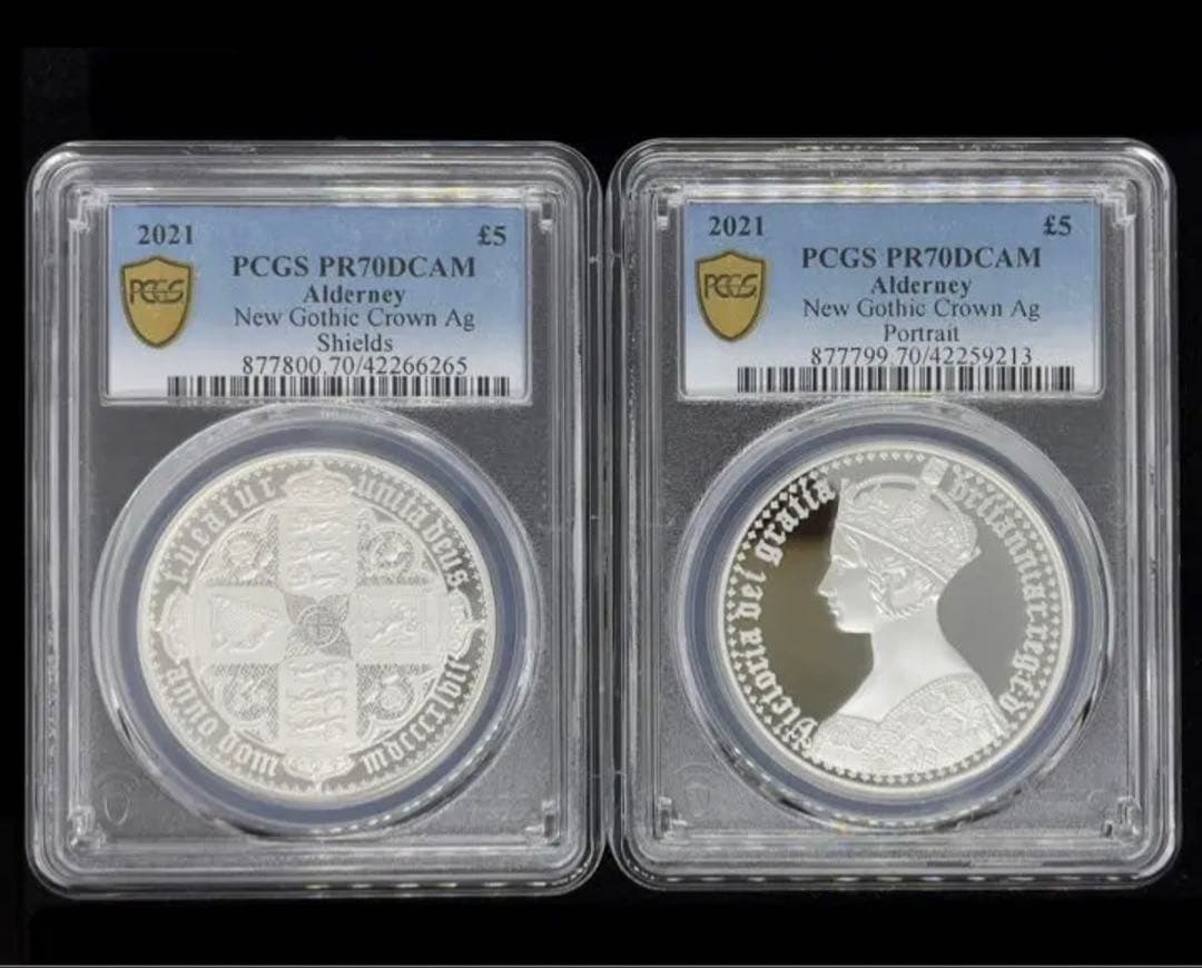 【最高鑑定】2021 オルダニー ゴチッククラウン 銀貨 ゴシック ゴチック