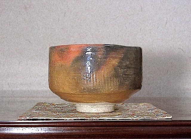 楽焼　小川長楽 作　黙雷老師直筆　西江水　在銘印　茶碗　無傷　保証　箱合。