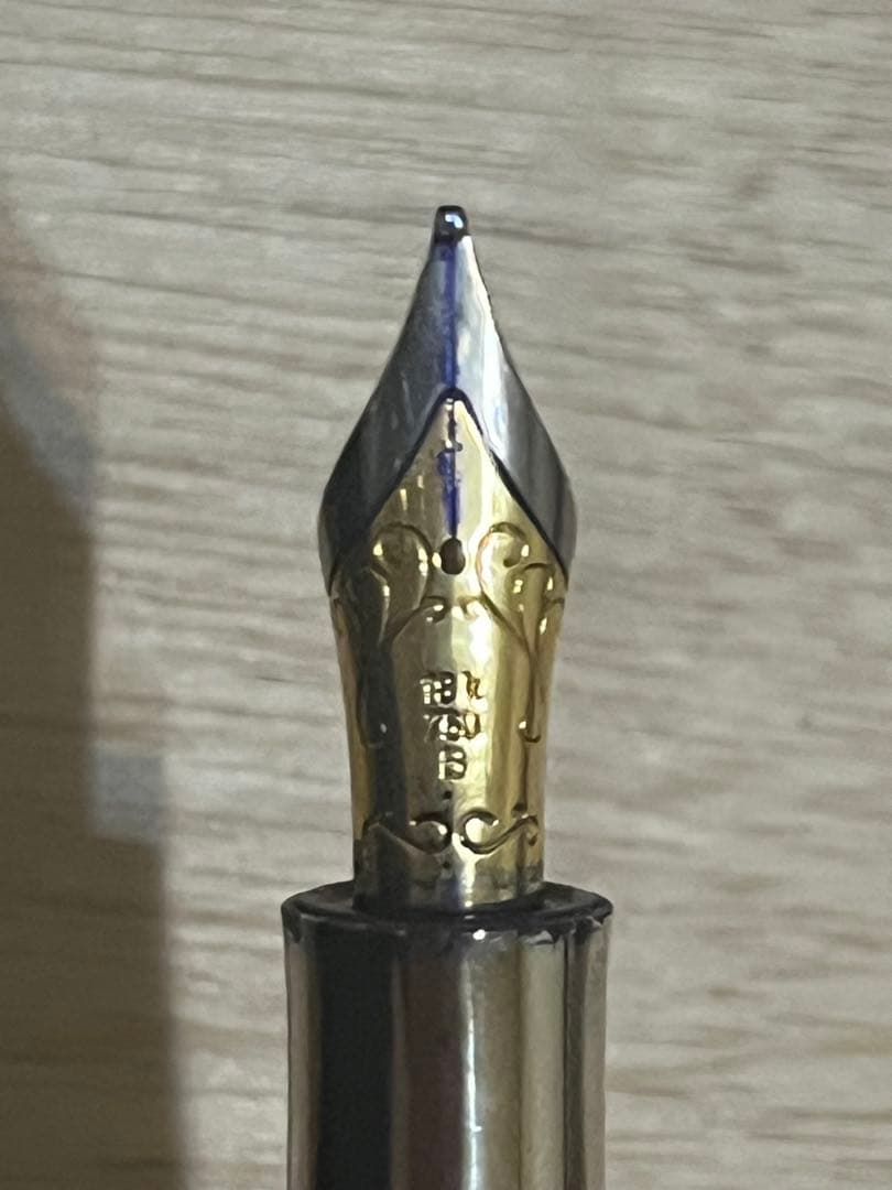 (中古)マーブル模様 万年筆 18k