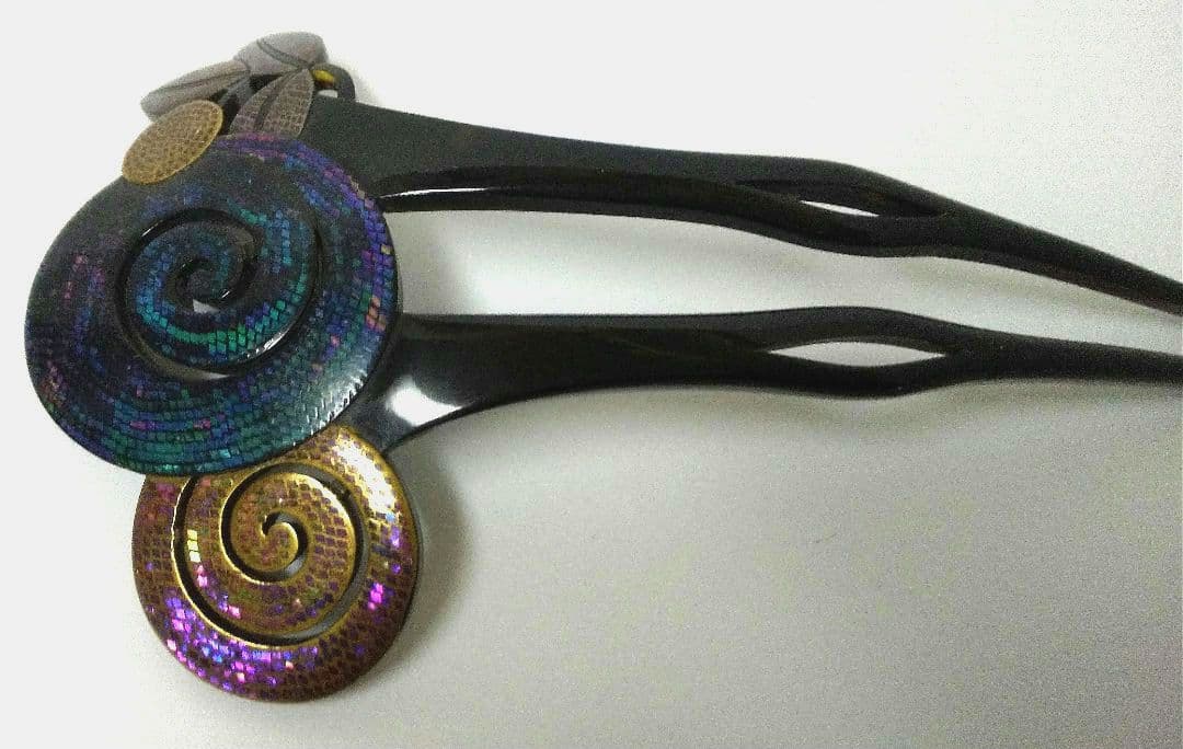 【永光作】本鼈甲 螺鈿簪 銘あり 美品