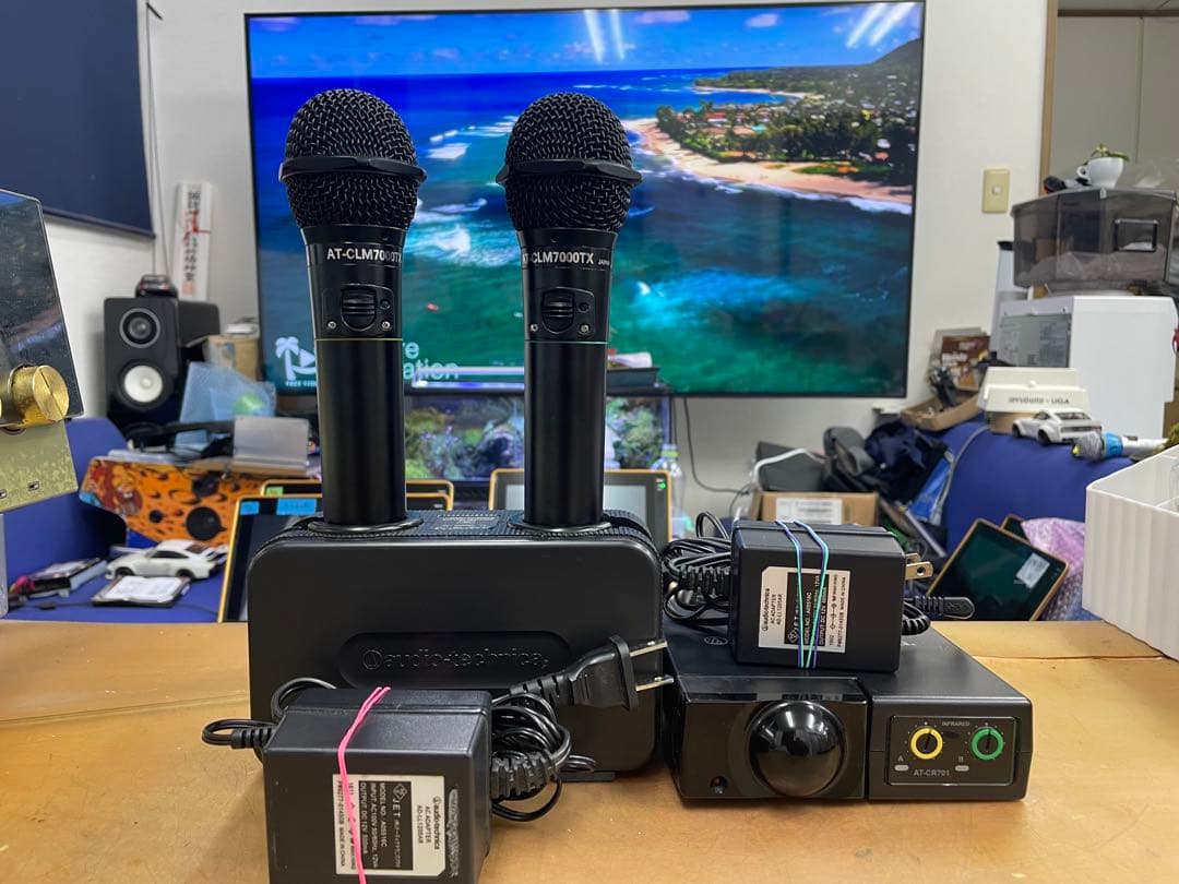 オーディオテクニカ赤外線ワイヤレスマイクセットCR701+CLM7000黒