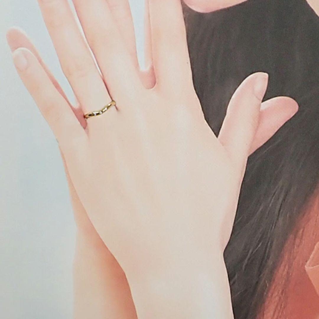 ティファニー TIFFANY カーブドバンドリング3Pダイヤ付 K18YG 5号