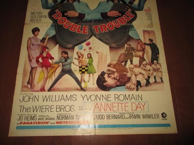 ELVIS PRESLEY DOUBLE TROUBLE RARE!!ポスター