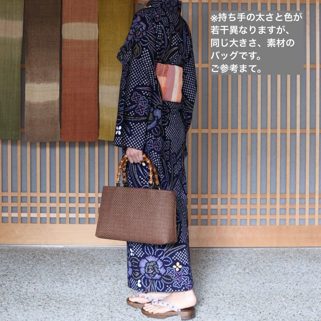 【新品未使用】カゴ風バッグ　ダークブラウン