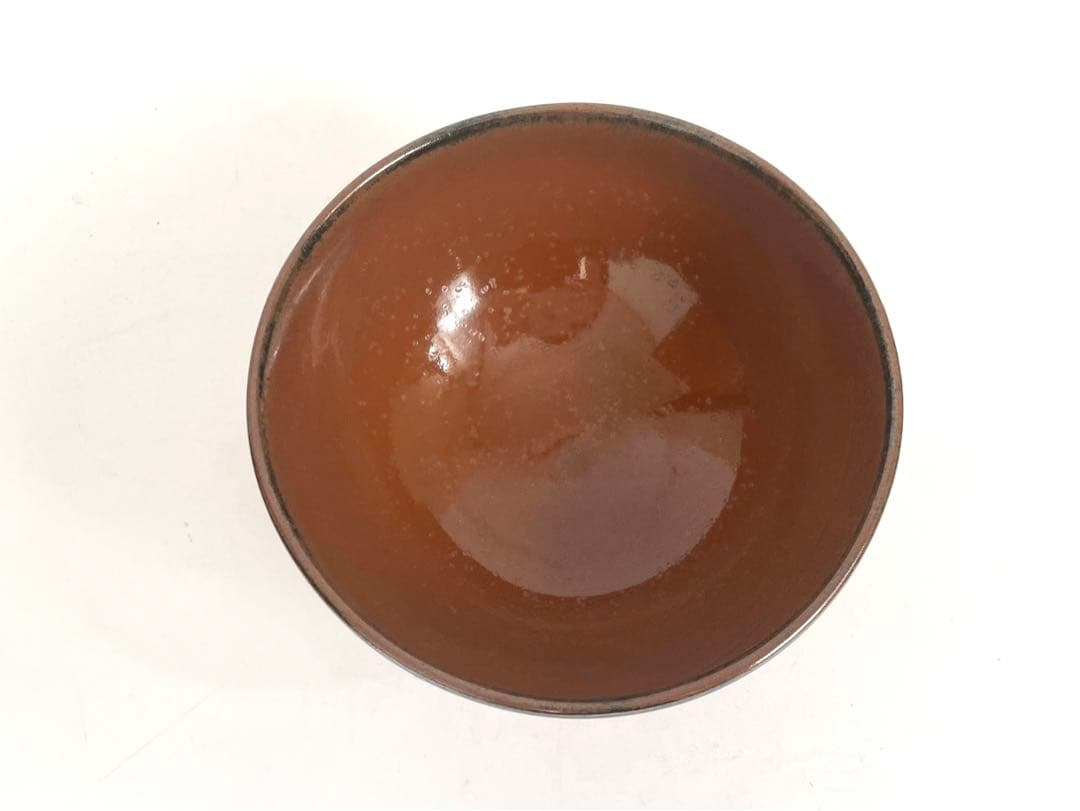 陶芸家　小山冨士夫　小山富士夫　古山子　柿釉　茶碗　茶碗　茶盌　抹茶碗　共箱