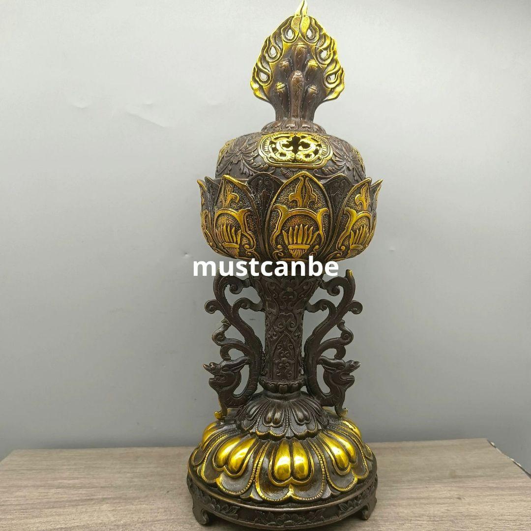 銅器 吉祥八宝蓮花薫炉 法器 宝蓮灯 仏堂薫炉 工芸品 置物