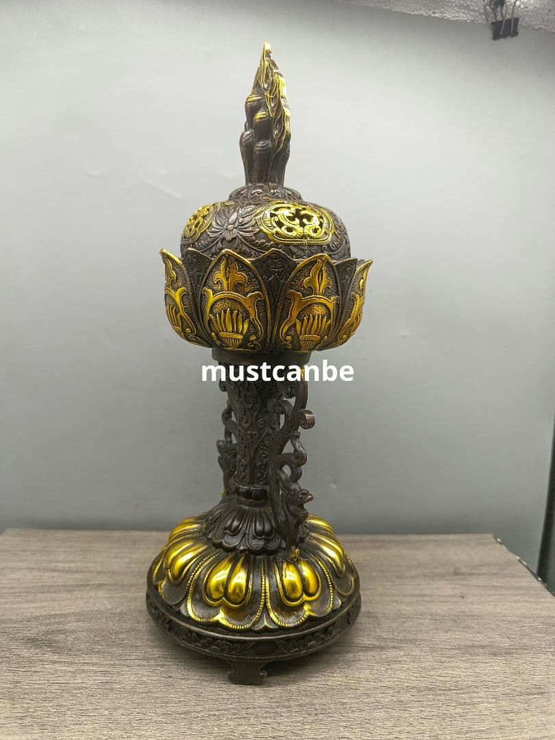 銅器 吉祥八宝蓮花薫炉 法器 宝蓮灯 仏堂薫炉 工芸品 置物