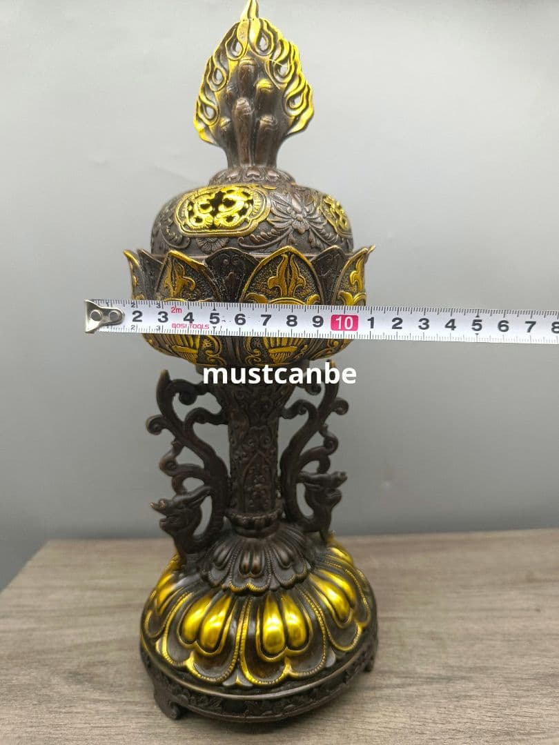 銅器 吉祥八宝蓮花薫炉 法器 宝蓮灯 仏堂薫炉 工芸品 置物