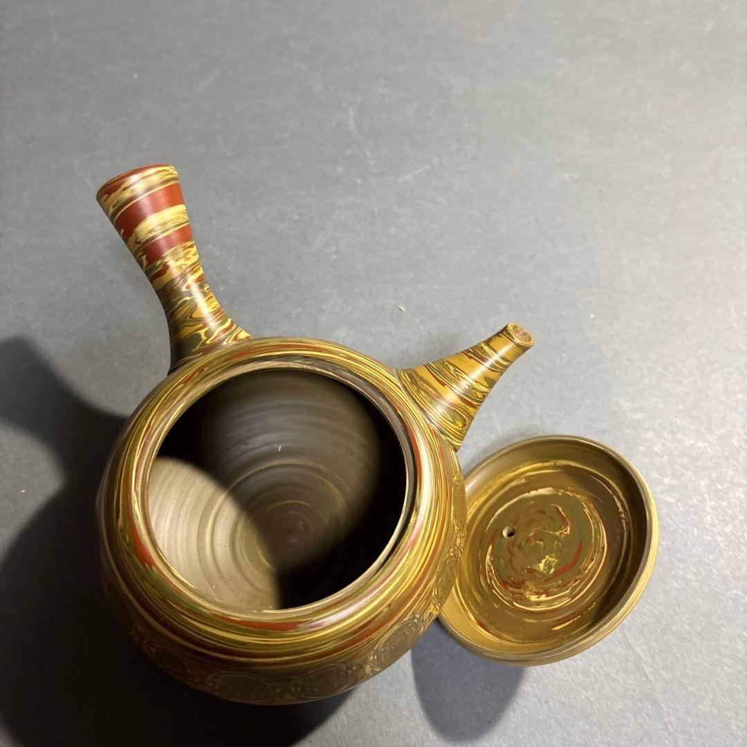 人間国宝　松井康成　練上横手急須　共箱